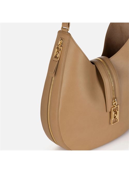 Borsa hobo grande in materiale effetto pelle con zip ELISABETTA FRANCHI | BS75A47E247E2032